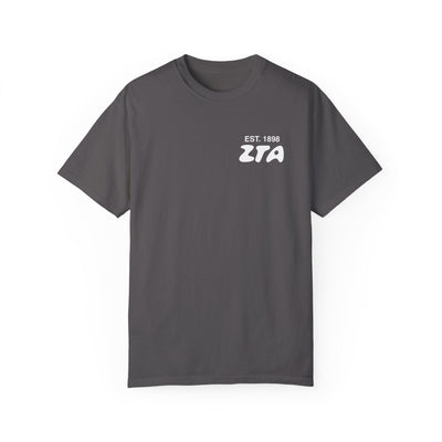 Zeta Tau Alpha Bubble Letter T-Shirt | ZTA Trendy College Greek Custom Oversized Shirt | Big Little Sorority T Shirt Gift