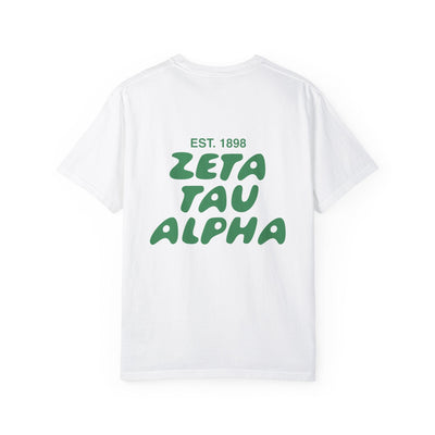 Zeta Tau Alpha Bubble Letter T-Shirt | ZTA Trendy College Greek Custom Oversized Shirt | Big Little Sorority T Shirt Gift