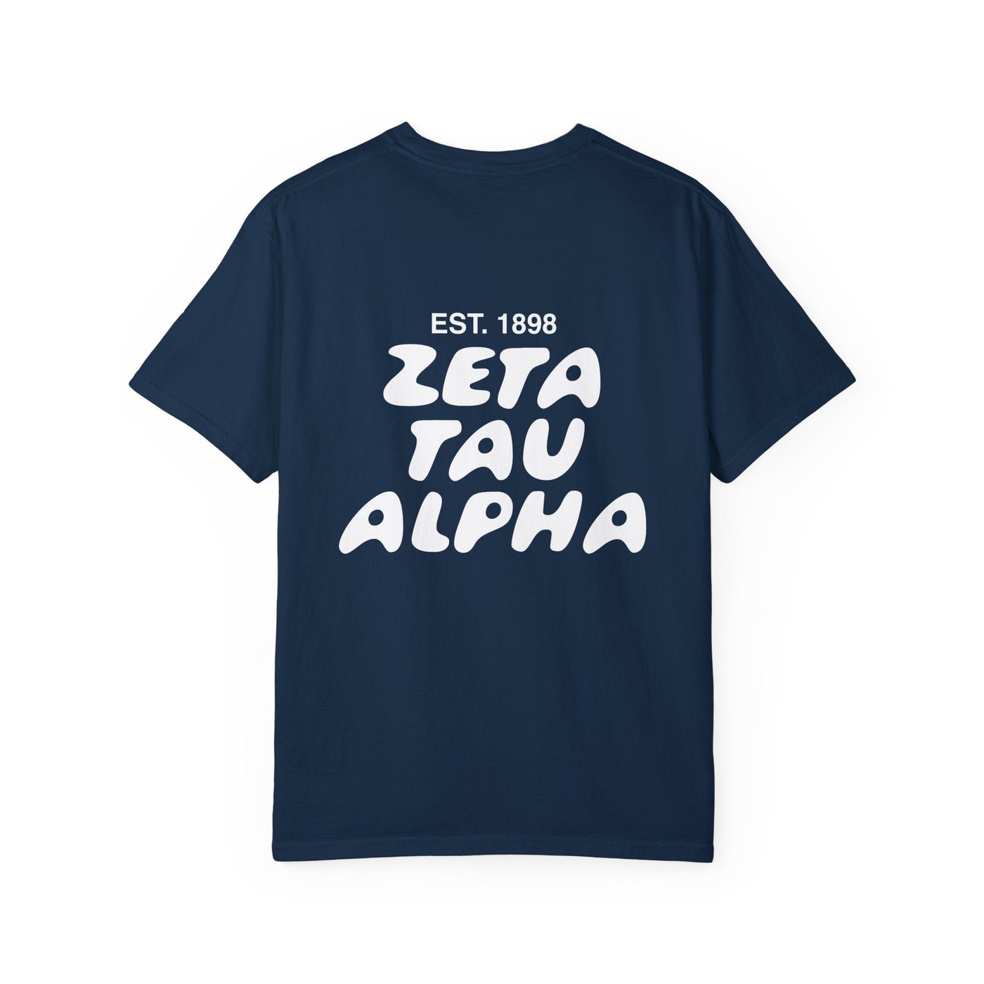 Zeta Tau Alpha Bubble Letter T-Shirt | ZTA Trendy College Greek Custom Oversized Shirt | Big Little Sorority T Shirt Gift