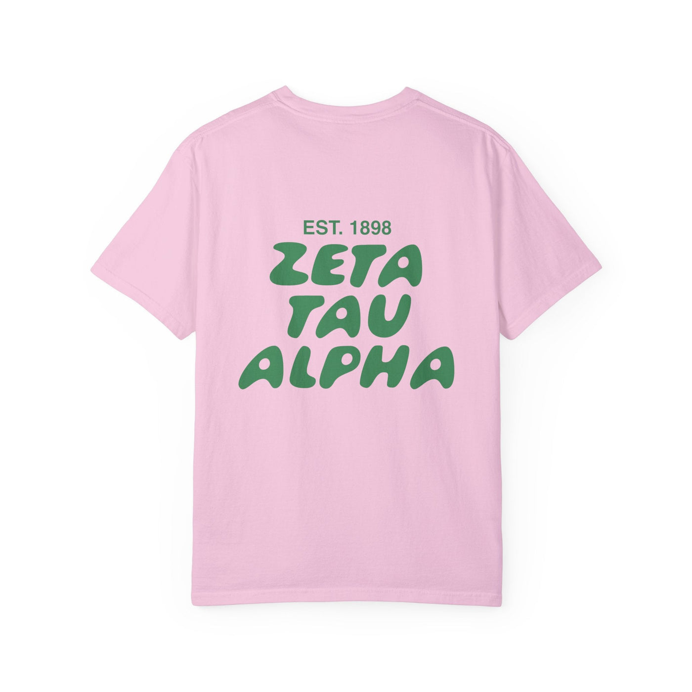 Zeta Tau Alpha Bubble Letter T-Shirt | ZTA Trendy College Greek Custom Oversized Shirt | Big Little Sorority T Shirt Gift