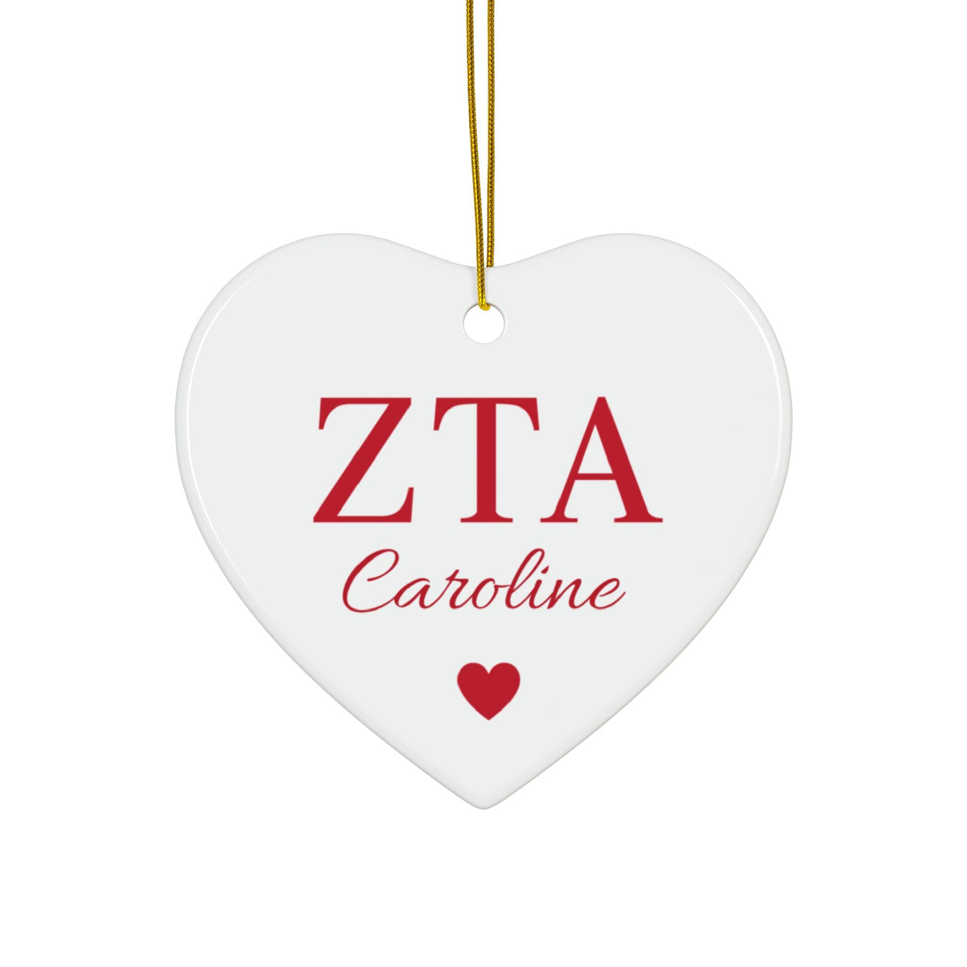 Zeta Tau Alpha Customizable Trendy Red Letter Ornament Gift | Zeta Holiday Christmas Gift | Sorority Ornament | Your Name