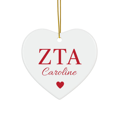 Zeta Tau Alpha Customizable Trendy Red Letter Ornament Gift | Zeta Holiday Christmas Gift | Sorority Ornament | Your Name