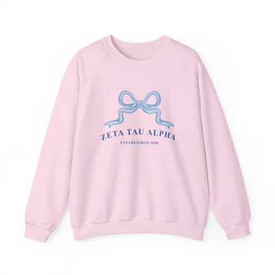 Zeta Tau Alpha Ribbon Sorority Crewneck | Zeta Trendy Sweatshirt Big Little Recruitment Gift