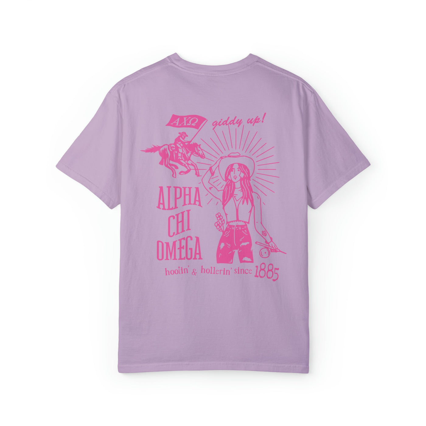 Alpha Chi Omega Country Western Pink Sorority T-shirt