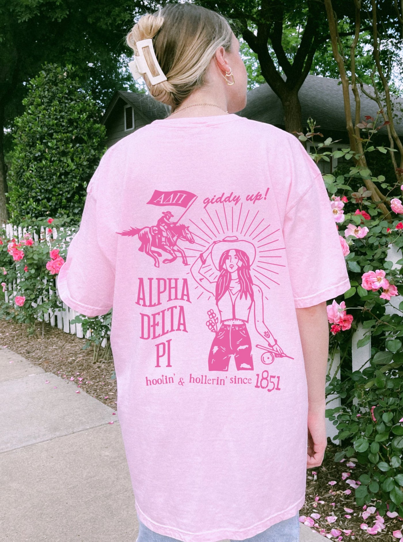 Alpha Delta Pi Country Western Pink Sorority T-shirt