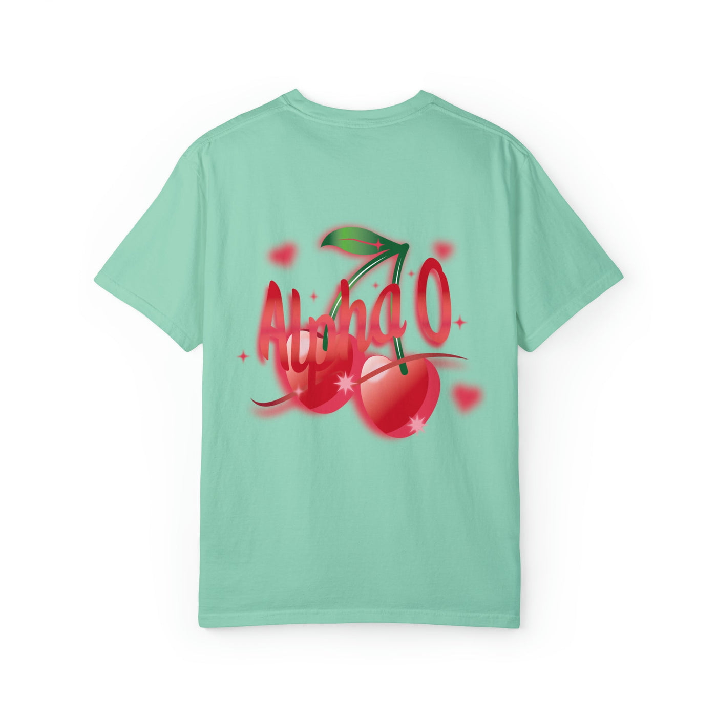 Alpha Omicron Pi Cherry Airbrush Sorority T-shirt