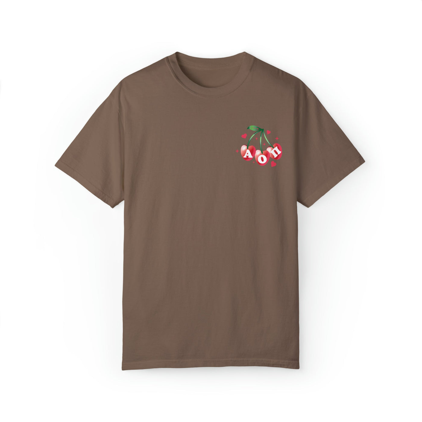 Alpha Omicron Pi Cherry Airbrush Sorority T-shirt