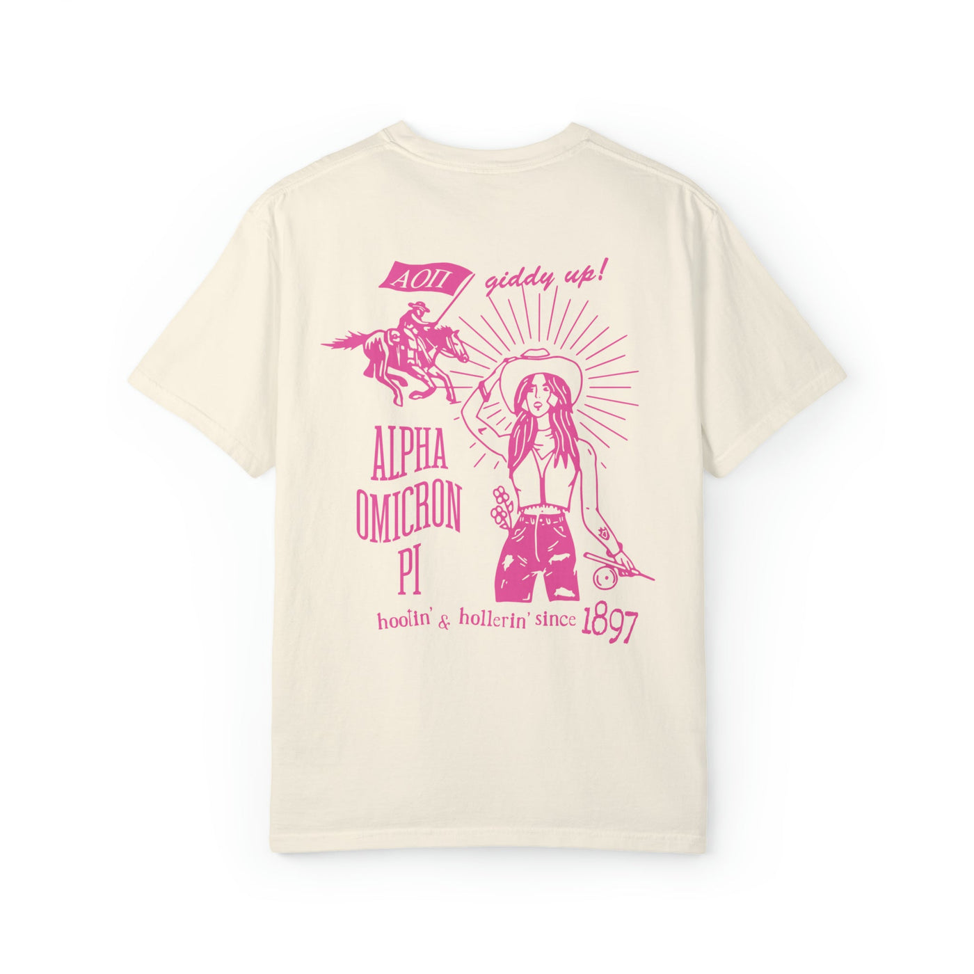 Alpha Omicron Pi Country Western Pink Sorority T-shirt