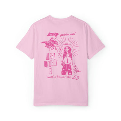 Alpha Omicron Pi Country Western Pink Sorority T-shirt