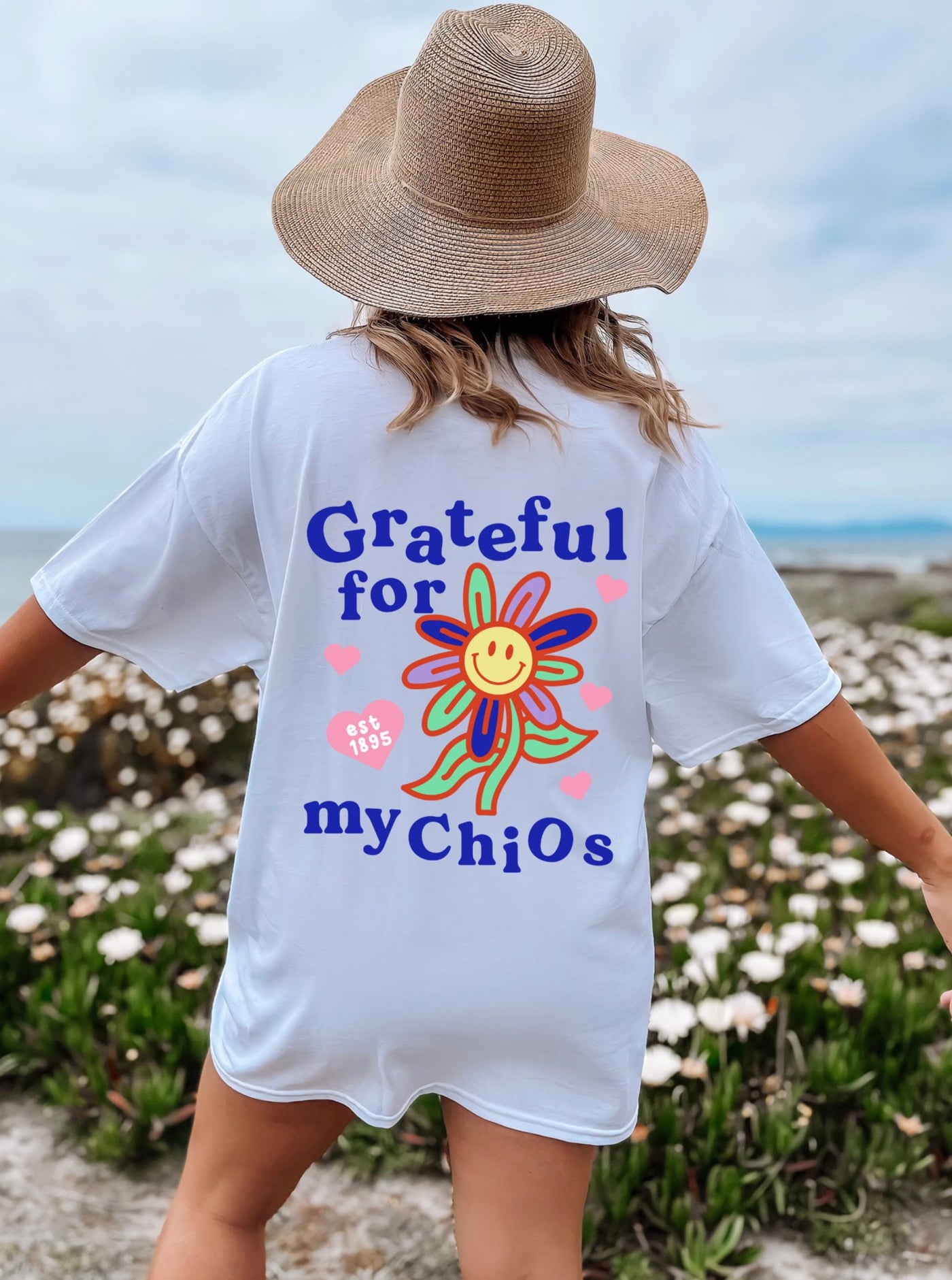 Chi Omega Grateful Flower Sorority T-shirt