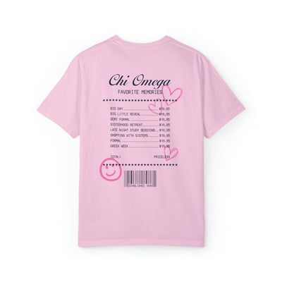 Chi Omega Sorority Receipt Comfy T-shirt