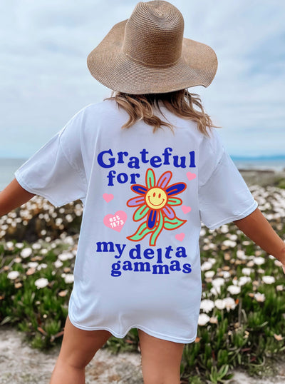 Delta Gamma Grateful Flower Sorority T-shirt