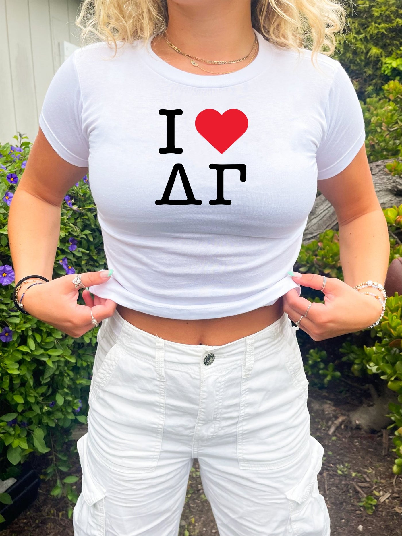 Delta Gamma I Heart NY Sorority Baby Tee Crop Top