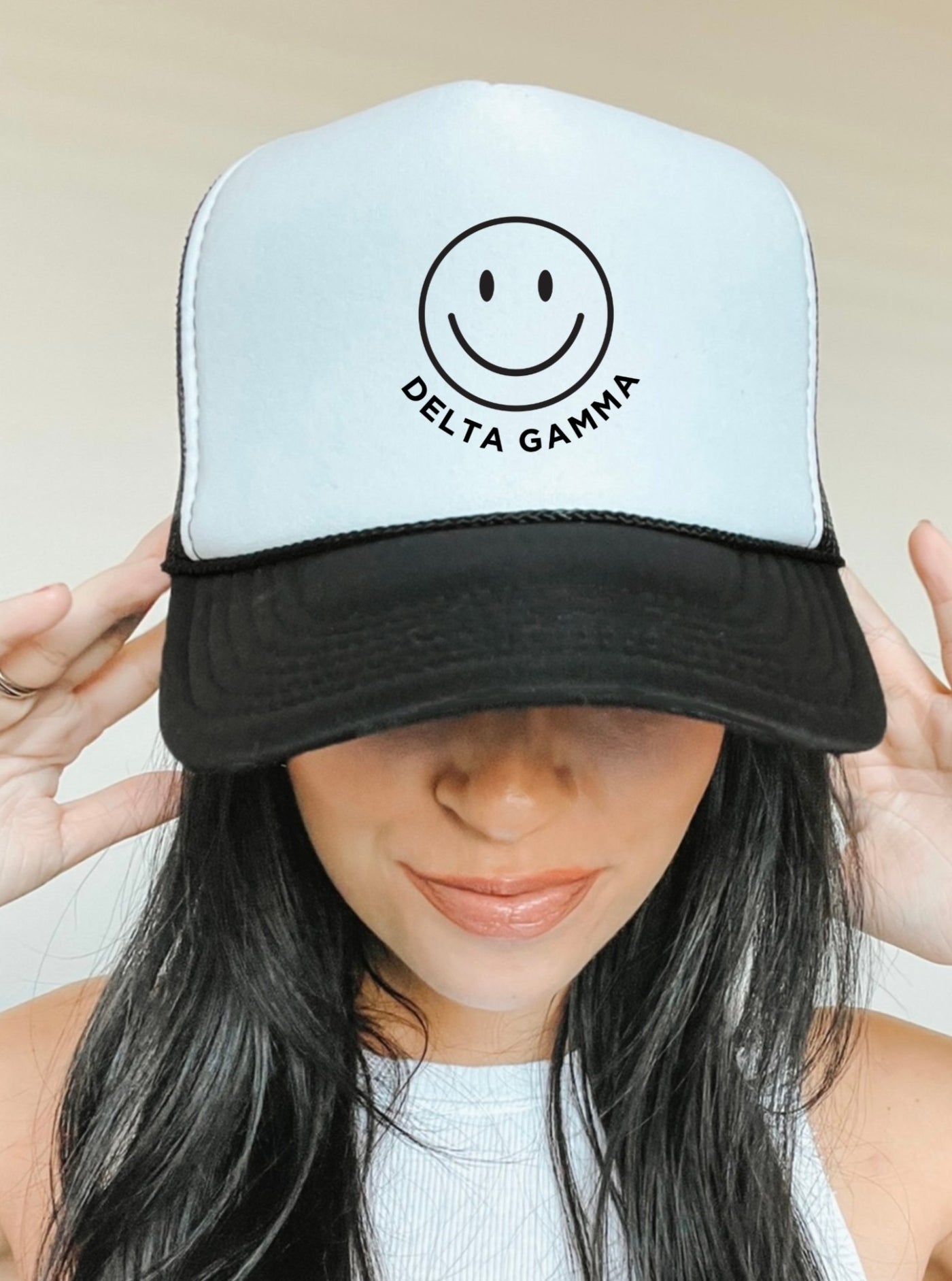 Delta Gamma Smile Trendy Foam Trucker Hat