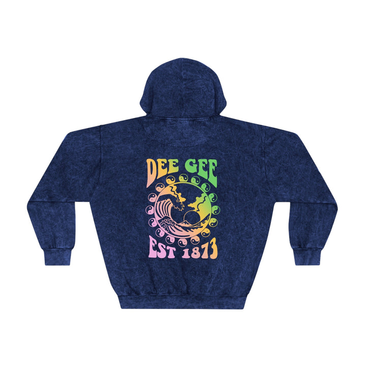 Delta Gamma Yin-Yang Surf Sorority Hoodie Mineral Wash offers Tie Dye | Greek Life Sweatshirt | Dee gee comfy hoodie