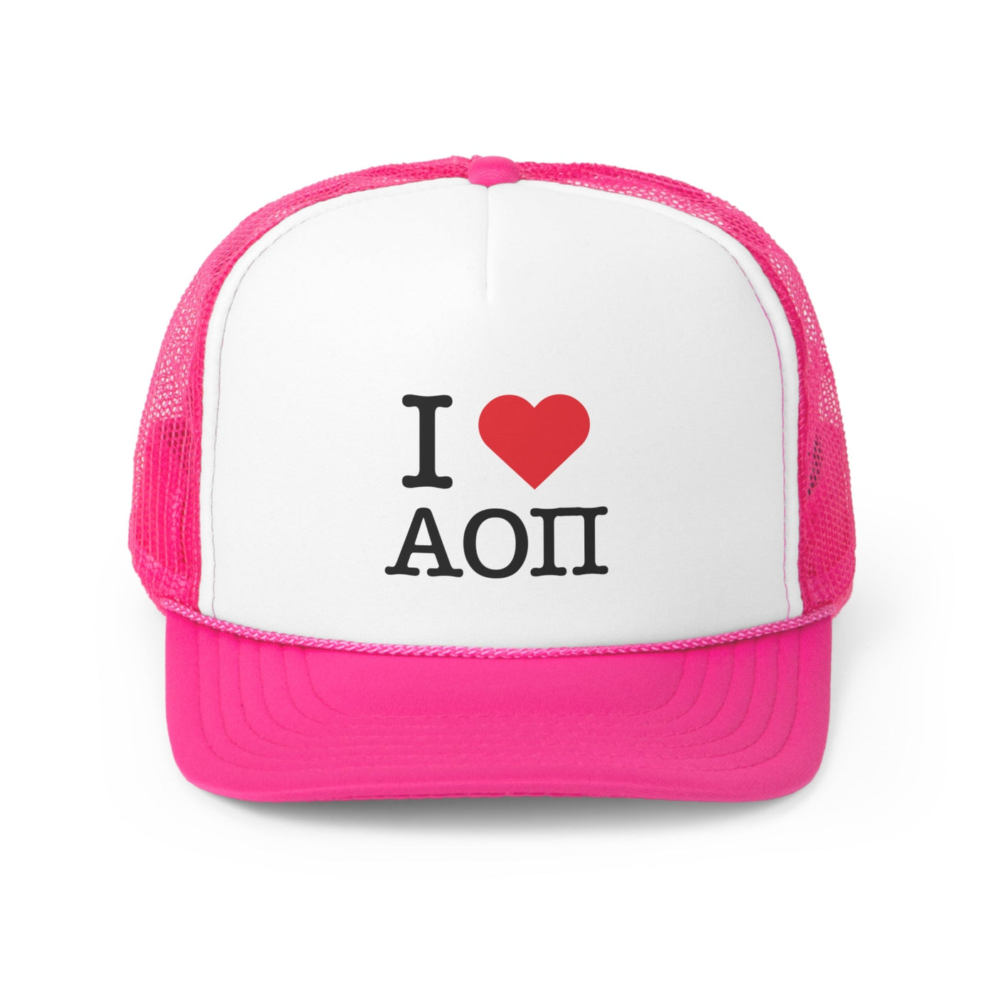 I Heart Alpha Omicron Pi Sorority Foam Trucker Hat