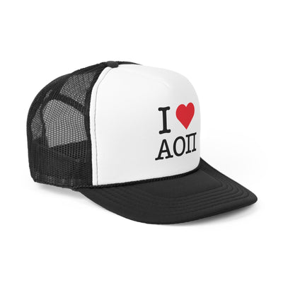 I Heart Alpha Omicron Pi Sorority Foam Trucker Hat