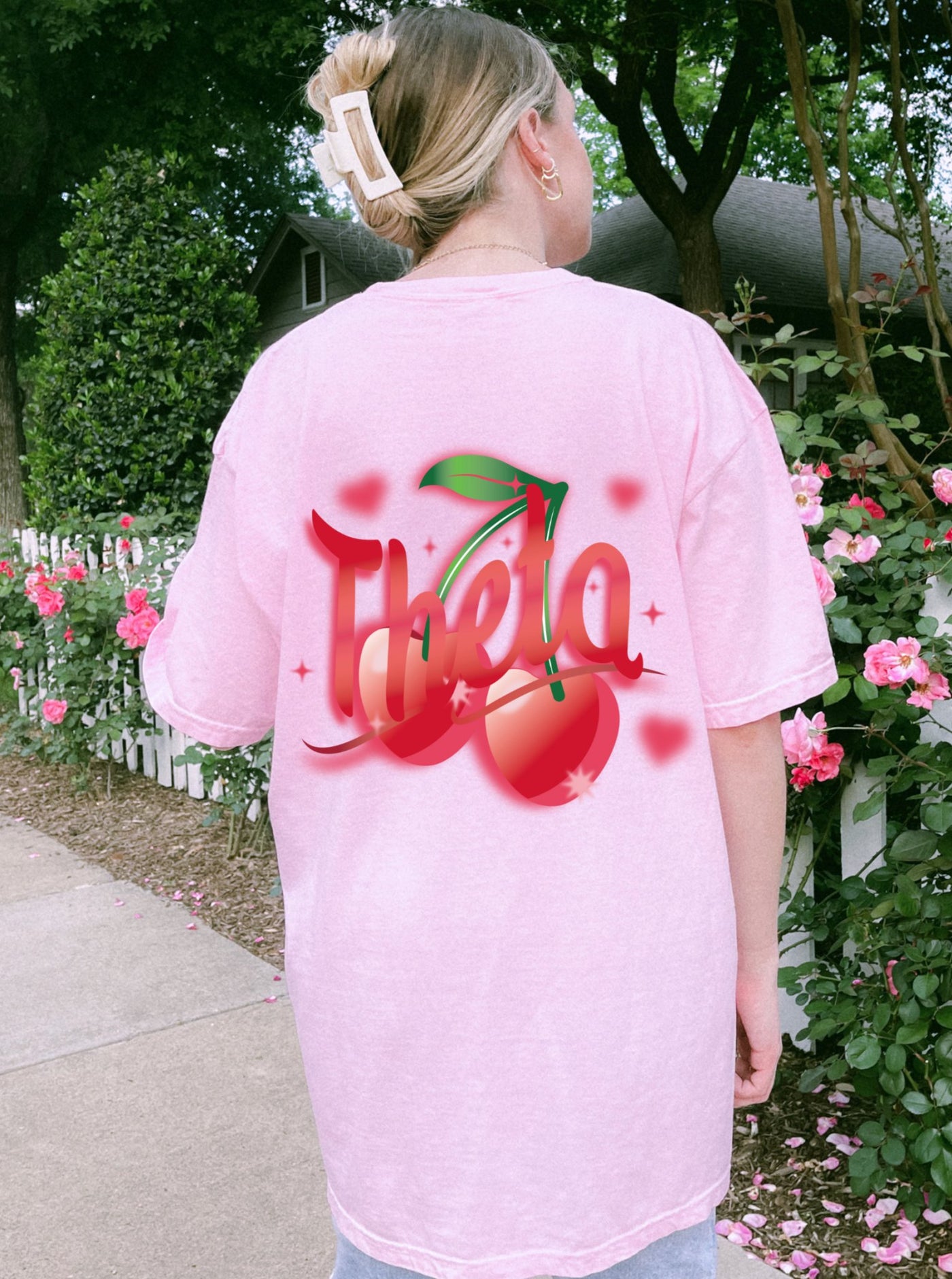 Kappa Alpha Theta Cherry Airbrush Sorority T-shirt