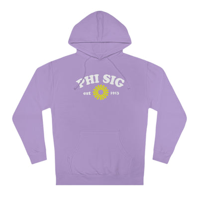 Phi Sigma Sigma Lavender Flower Sorority Hoodie | Trendy Phi Sig Sweatshirt