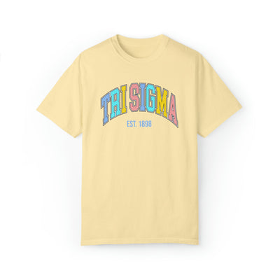 Sigma Sigma Sigma Pastel Varsity Sorority T-shirt