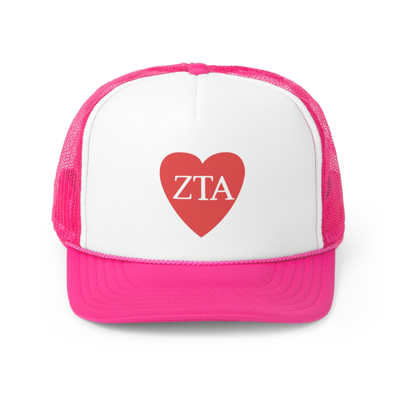 Zeta Tau Alpha Heart Letters Sorority Foam Trucker Hat